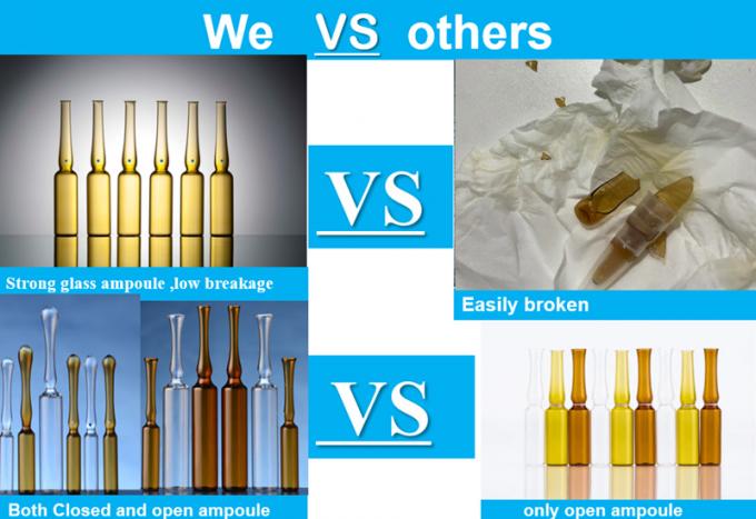 Pharmaceutical Ampoule Glass Bottle Low Borosilicate Glass Ampoule Medicinal Amber Glass Vial 2ml Ampoule for Injection Vials