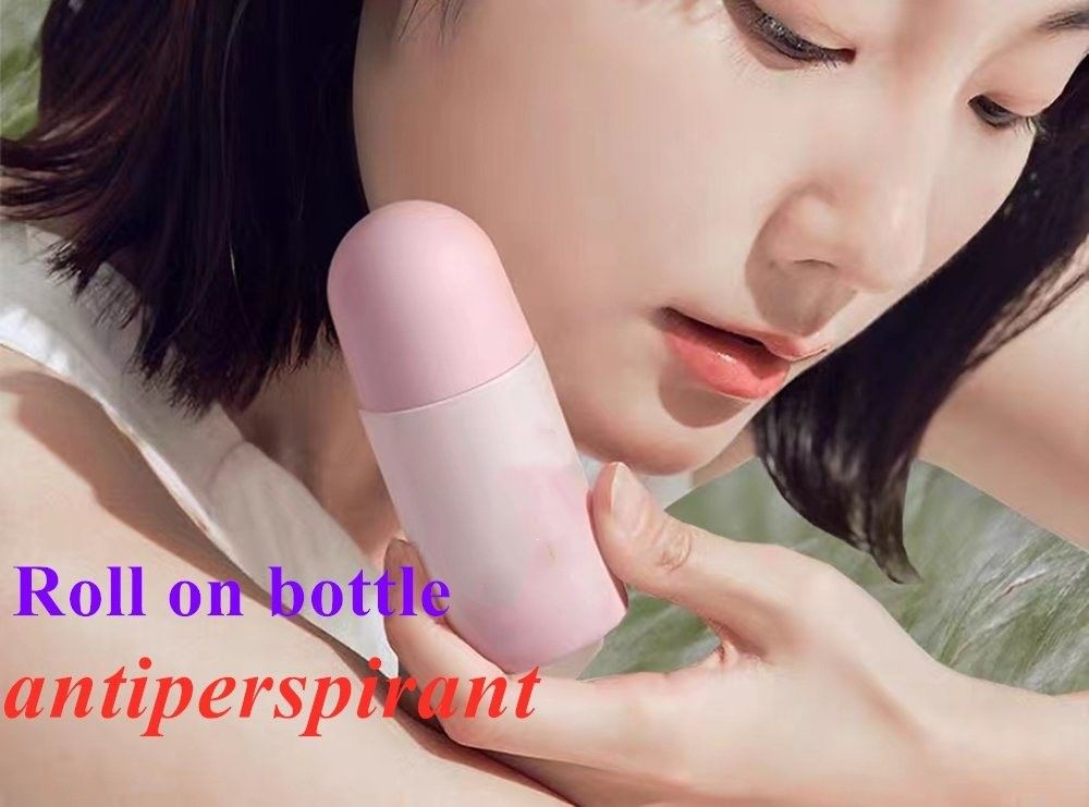 50 ml Zwarte lege HDPE plastic rolbal Plastic Roll on Deodorant Antiperspirant Fles met zwart deksel