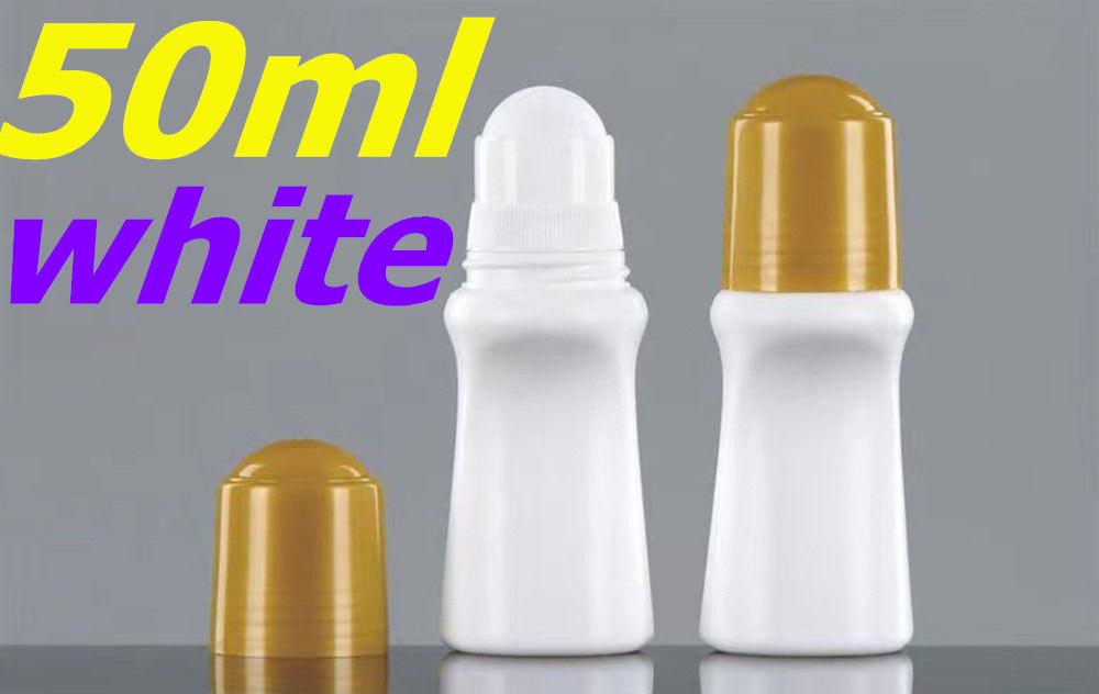 Leeg 50 ml essentiële olie cosmetische plastic HDPE rolfles witte deodorantrol op flessen
