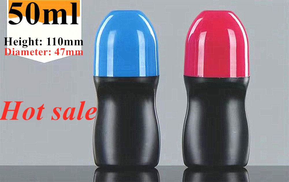HDPE 30 ml 50 ml 60 ml Plastic Roll on Cylindrical Round Roller Bottle Deodorant fles Container met Plastic Roller Ball