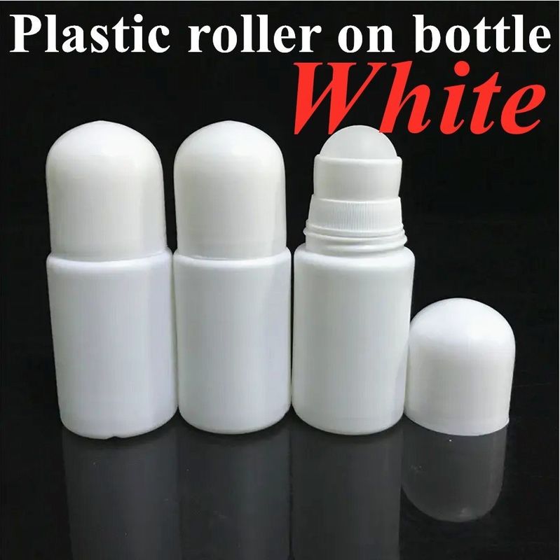 30 ml 50 ml 60 ml HDPE Plastic White Plastic Deodorant Essentiële Olie Rol op Fles met Roller Ball