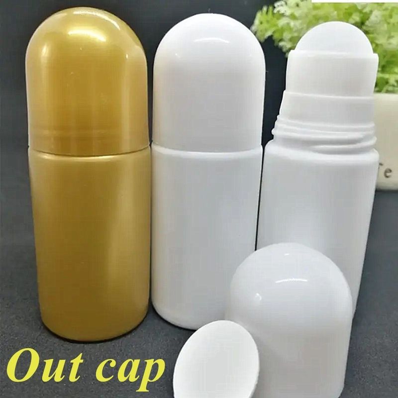 30 ml 50 ml 60 ml HDPE Plastic White Plastic Deodorant Essentiële Olie Rol op Fles met Roller Ball