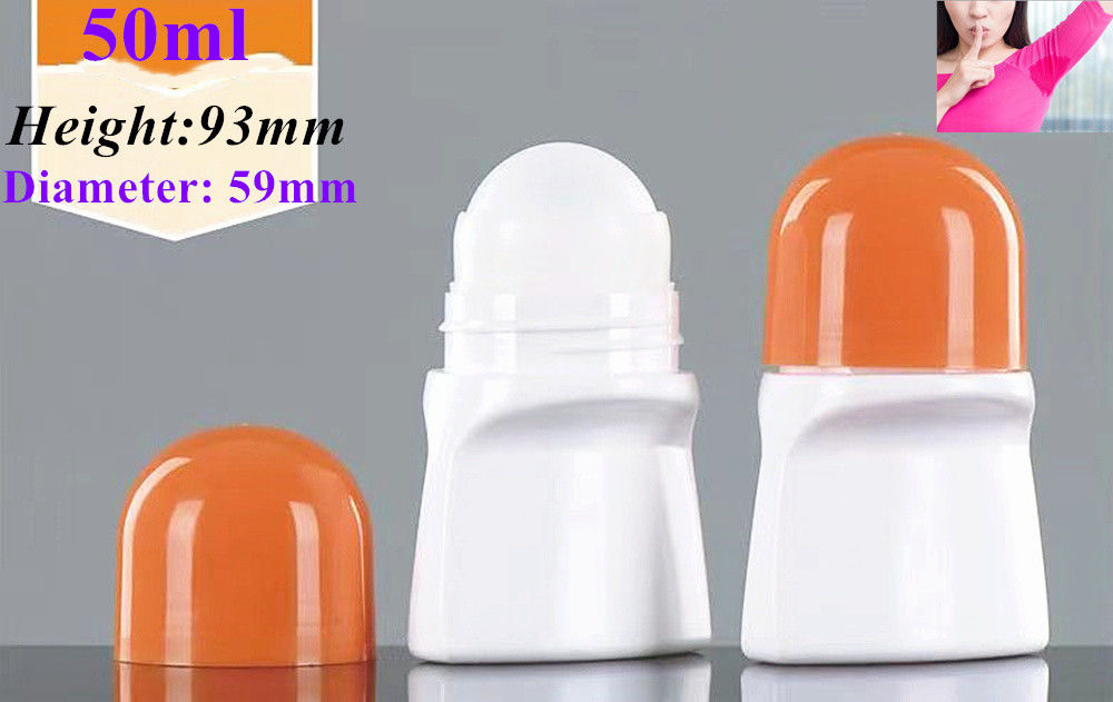 Leakproof Plastic Roll On Bottle Orange Cap Roll Up Deodorant Containers