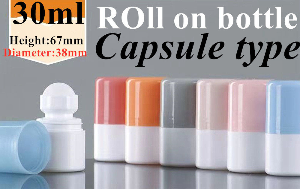 Leakproof Plastic Roll On Bottle Orange Cap Roll Up Deodorant Containers