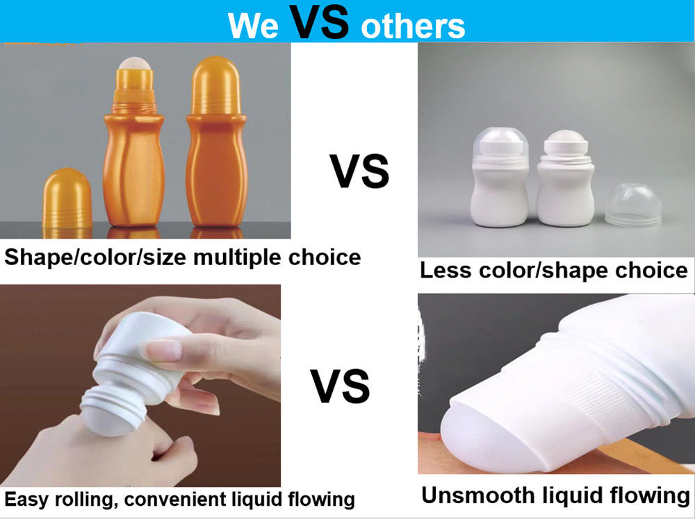 30 ml 50 ml HDPE zonnebrandcrème voor lichaamsverzorging lege essentiële olie Plastic deodorantfles met rolbal voor lichaamsgeur