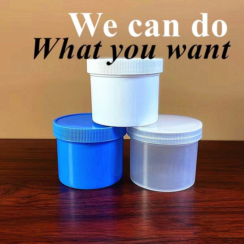 Breed mond 150g 250g 500g 1000g Wit Zwart Blauw Lipbalsem Scrub Container Leeg Ronde PP Plastic zalf cosmetische pot