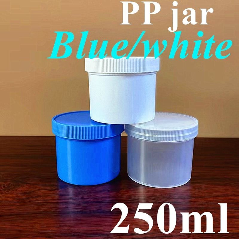 12oz 16oz 6oz 8oz 150ml 250g 500g Wit Helder Zwart Rood Blauw Rond Breedmond PP Plastic Cosmetische zalfpot
