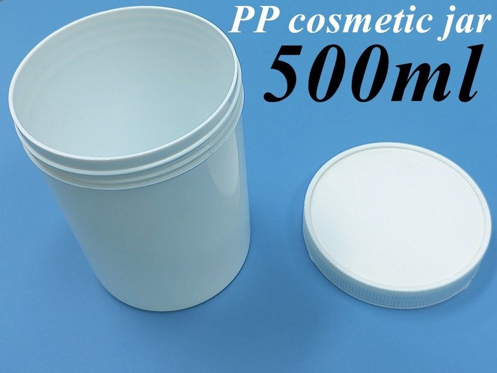 250 g 500 g lege witte plastic crème pot Container voor cosmetische verpakking Ronde crème pot PP zalf Plastic pot