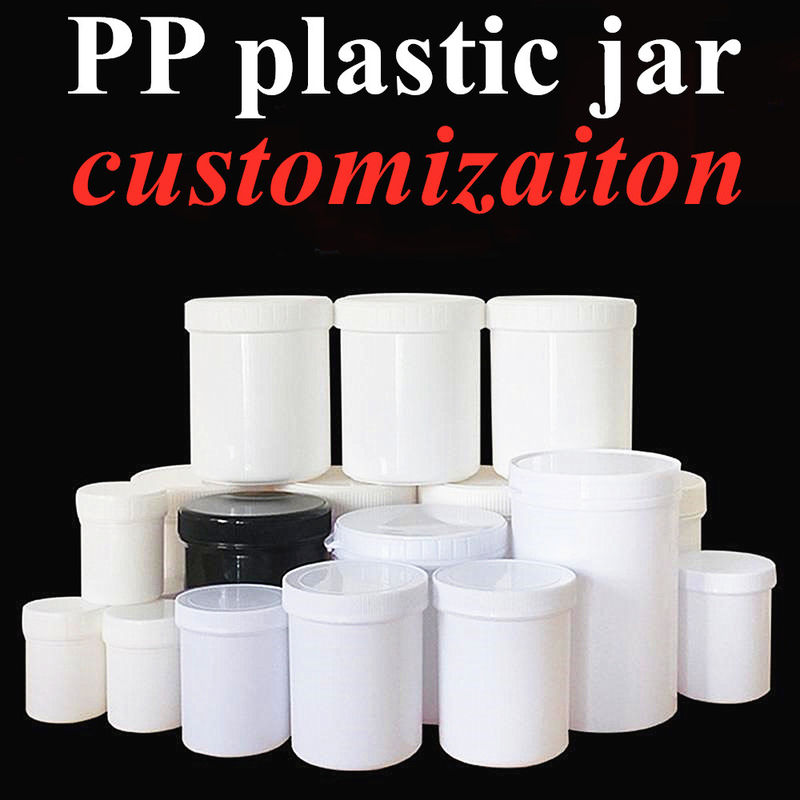 250 ml 8 oz 500 ml 950 ml 1000 ml PP Plastic Cosmetics Clear Translucent White Pot Plastic Ointment Creme Jar met Schroefkap
