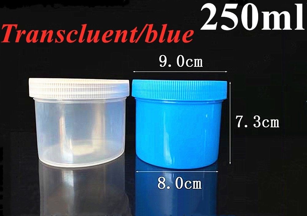 100 ml 150 ml 250 ml 500 ml PP Cosmetische pot Translucent helderblauw 16 oz Plastic zalf Cosmetische potten