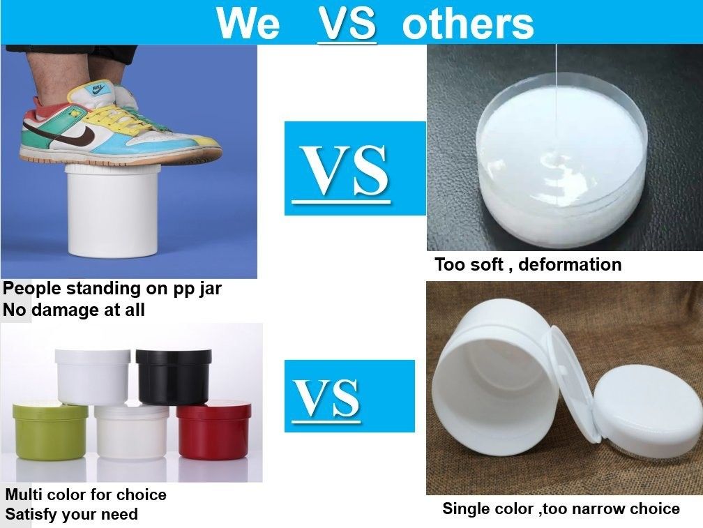 100 ml 150 ml 250 ml 500 ml PP Cosmetische pot Translucent helderblauw 16 oz Plastic zalf Cosmetische potten