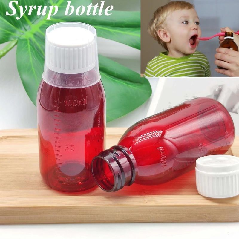 3oz 4oz 5oz lege ronde Plastic Syrup Fles Medicijn voor huisdieren Medisch pakket Hoest Sirup Fles met schroefdeksel