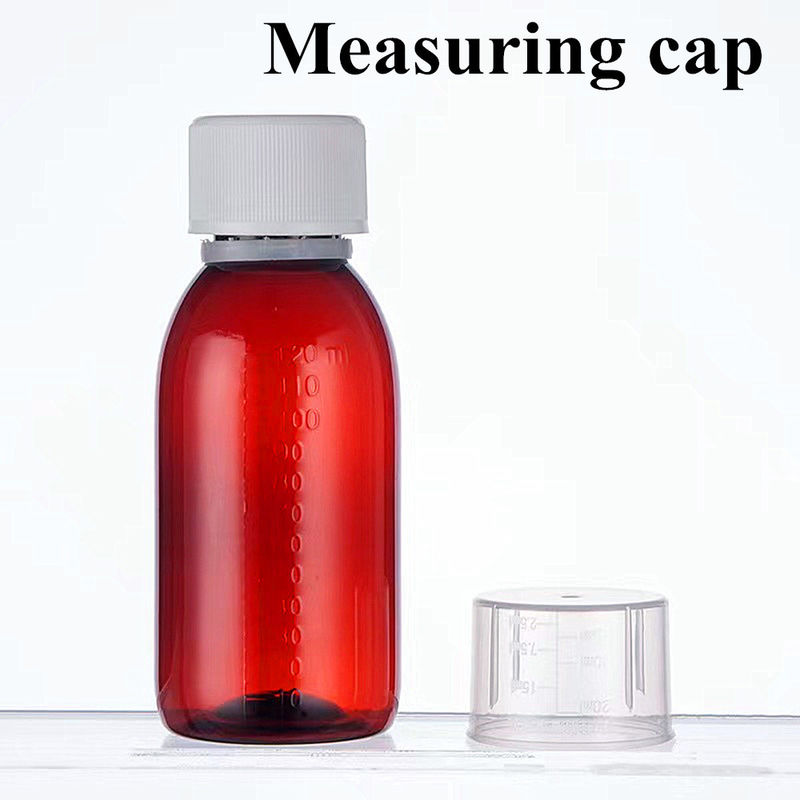 100 ml 120 ml 150 ml 200 ml Amber Round Farmaceutisch Huisdier orale vloeistof Hoest siroop Plastic fles met PP schroefdop