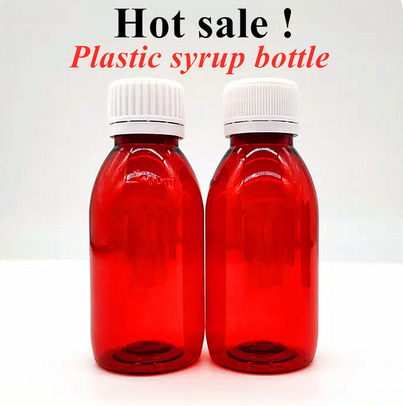 3oz 4oz Amber Syrup Glasfles met 28mm nek Plastic Pharmaceutical Hoest Syrup Fles voor orale vloeistof