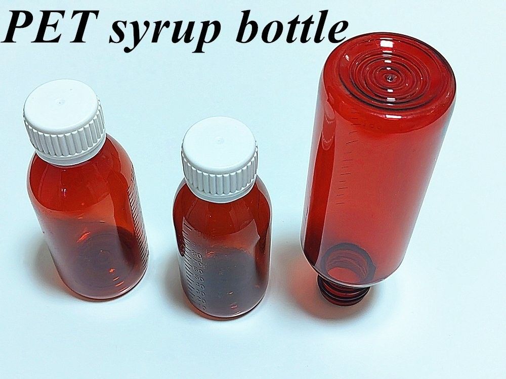 100 ml 120 ml orale vloeistof voor huisdieren Amber Hoeststroop Container Amber Leeg Hoeststroop Fles met Ropp Cap