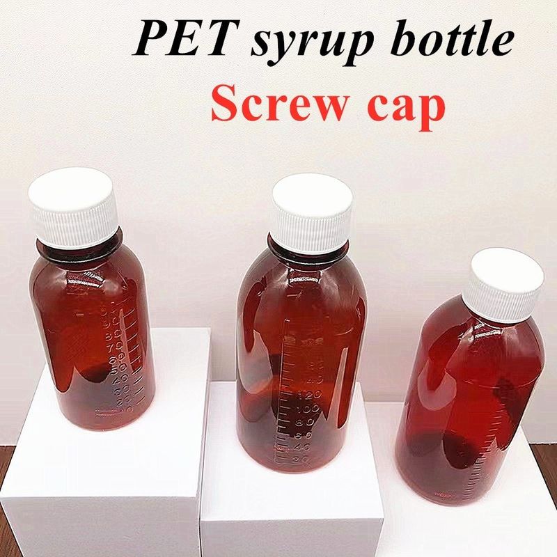 3oz 4oz 5oz Pet Leeg Hoest siroop fles oraal Vloeibare suspensie poeder Plastic fles met Tamper Proof Cap