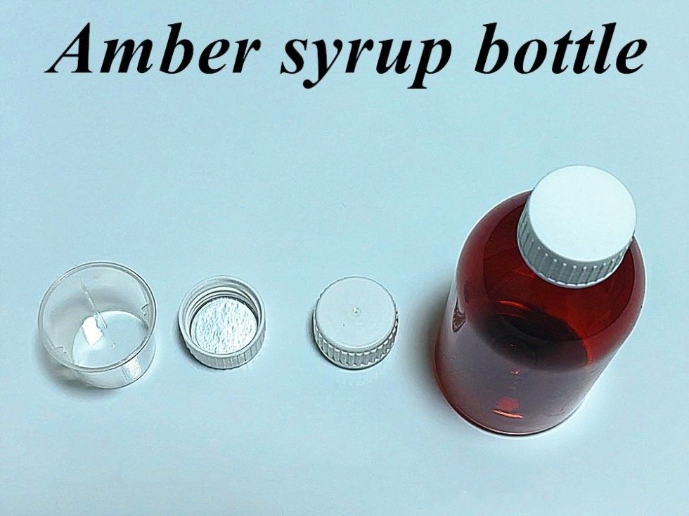 100 ml 120 ml 150 ml Bruine orale vloeibare fles siroop medicijn fles huisdier plastic hoest siroop fles met tamper proof cap