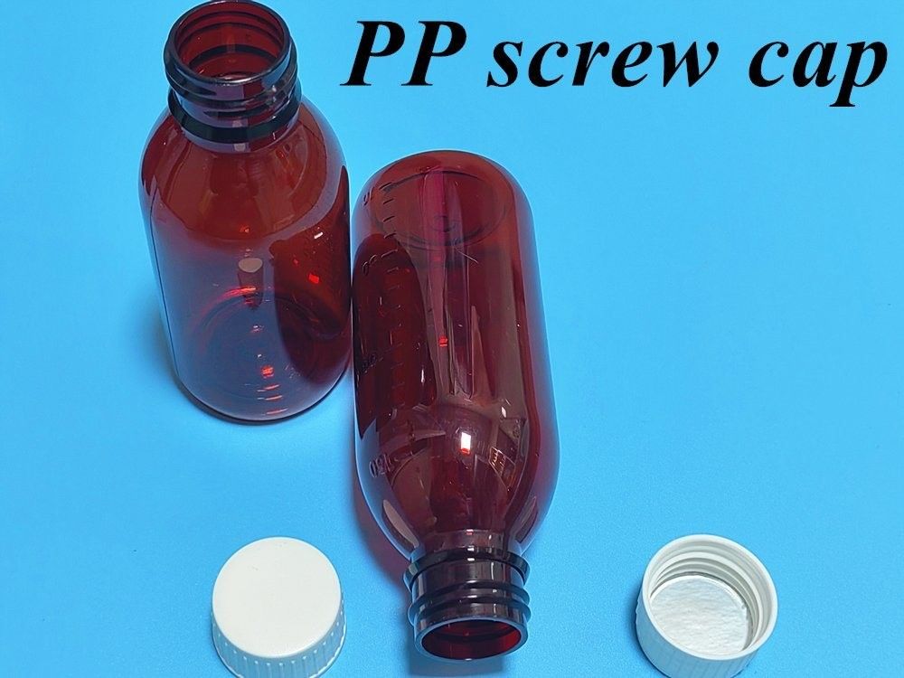 100 ml 120 ml 150 ml DIN28 Plastic PET Bruin orale vloeistofff fles Amber geneesmiddel Hoest siroop fles voor Ropp Cap