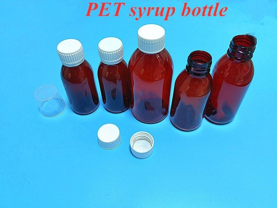 Bruine 100 ml 120 ml flessen voor huisdiersiroop met CRC schroefkap voor orale vloeistof