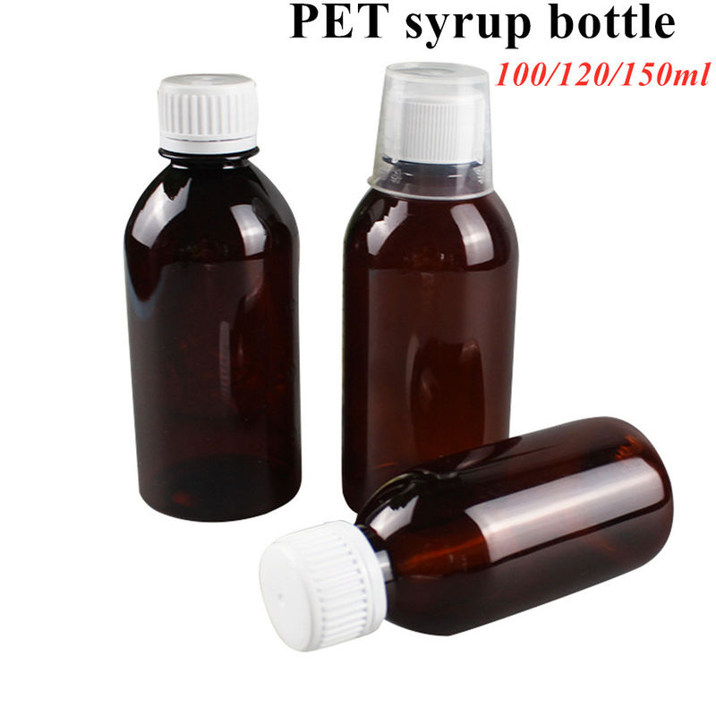 Bruine 100 ml 120 ml flessen voor huisdiersiroop met CRC schroefkap voor orale vloeistof