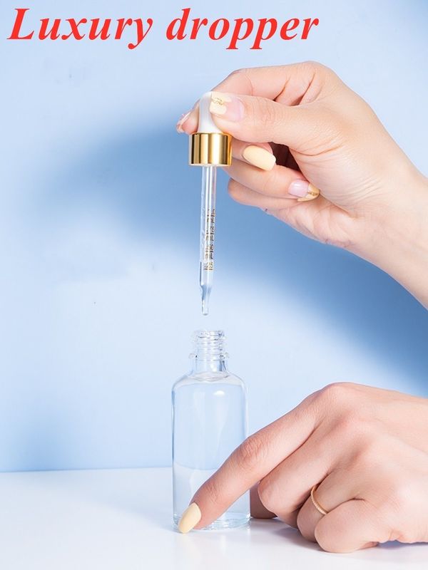 10 ml 20 ml 30 ml Leeg Rond Wit Frosted Glas Essentiële Olie Fles voor huidverzorging Haar Serum Cosmetische Gebruik met drupper