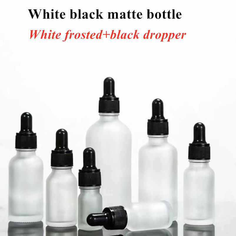 10 ml 20 ml 30 ml Leeg Rond Wit Frosted Glas Essentiële Olie Fles voor huidverzorging Haar Serum Cosmetische Gebruik met drupper