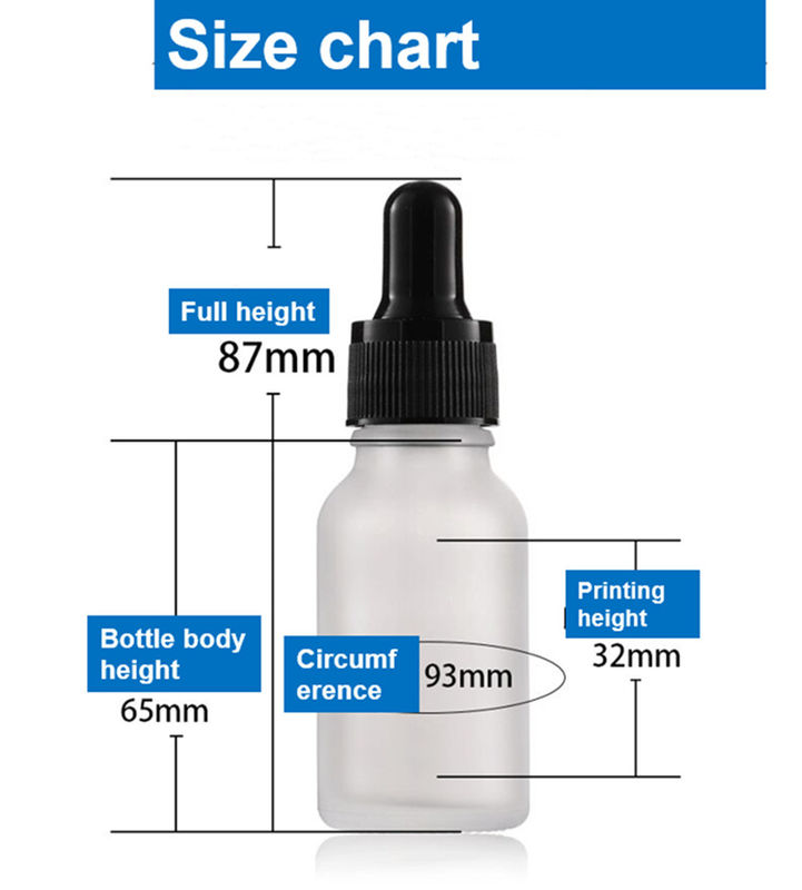 5 ml 10 ml 15 ml 20 ml 30 ml 1 oz lege essentiële oliefles Wit bevroren glazen dropper Fles met gouden ring dropper cap