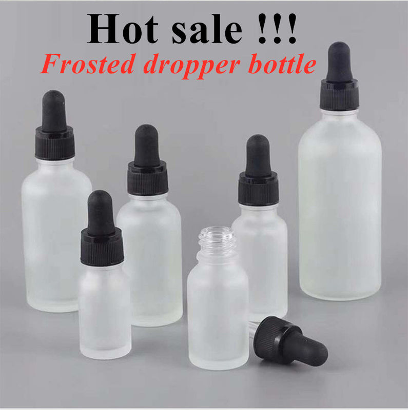 Luxe 15ml 20ml 30ml 50ml lege essentiële olie Mat wit gegroost amber essentiële olie glas Dropper fles