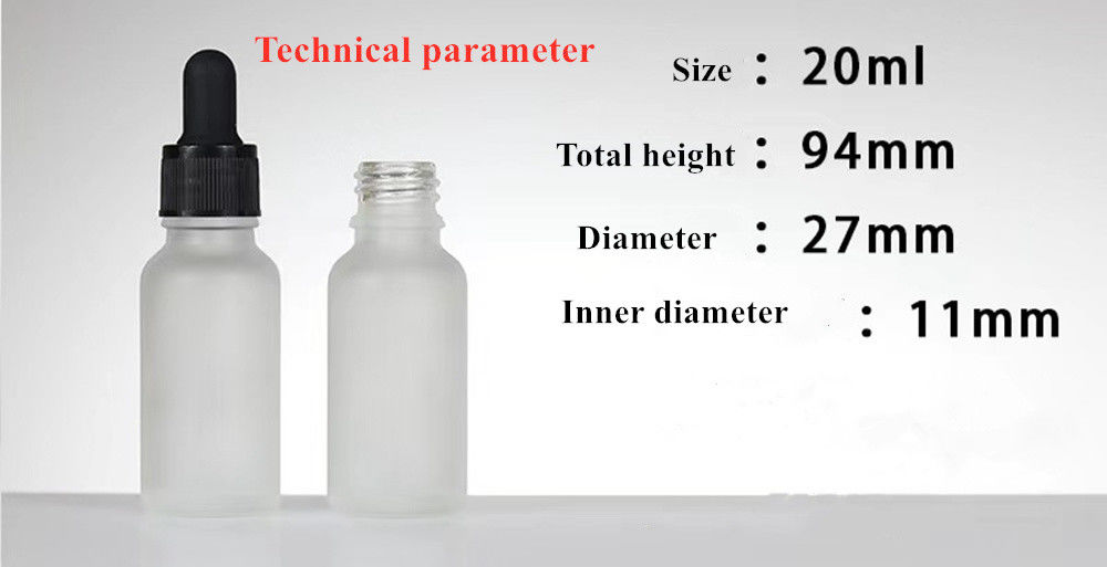20 ml 30 ml 50 ml 2 oz Cosmetische persoonlijke verzorging Oog essentiële olie Glas Wit bevroren druppelfles met druppelkap