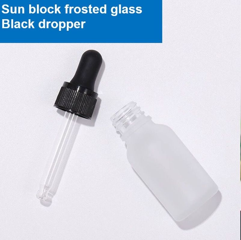 Luxe 1 oz 2 oz 10 ml 15 ml 20 ml 30 ml 50 ml Leeg rond huidverzorgingsserum Essentiële olie Oog Wit Frosted Glass Dropper Fles