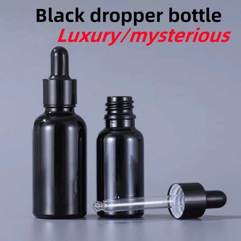 5 ml 10 ml 15 ml 20 ml 30 ml 50 ml 100 ml zwarte essentiële oliefles Glasdruppelfles