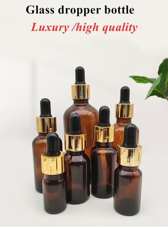 Warm verkrijgbaar 5 ml 10 ml 15 ml 30 ml 50 ml Amber Serum Essentiële Olie Flessen Glazen Dropper Fles