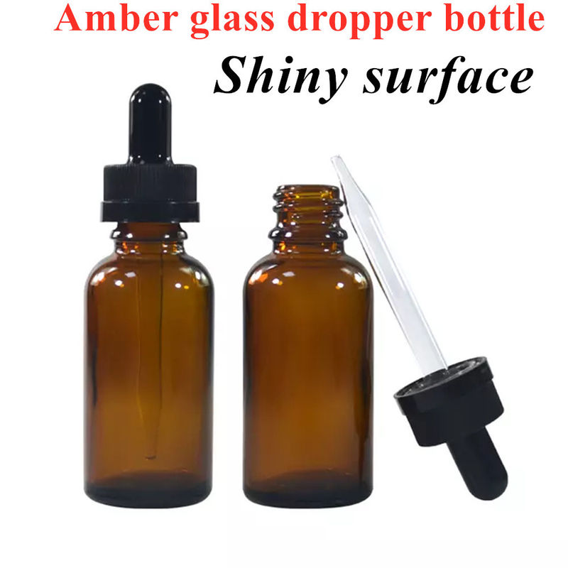 Warm verkoop Leeg Luxe Amber Bruin 10ml 15ml 20ml 30ml 50ml 60ml Glas Essentiële Olie Fles voor Serumpakket
