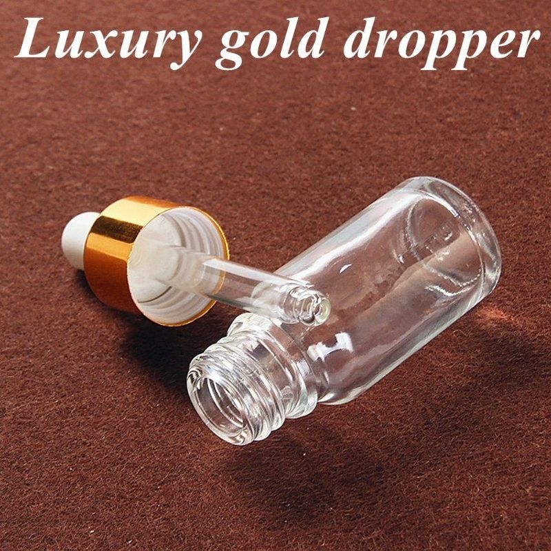 15 ml 20 ml 50 ml 100 ml luxe leeg Helder Doorzichtig Serum voor haar Essentiële olie Glasdruppelfles voor huidverzorging