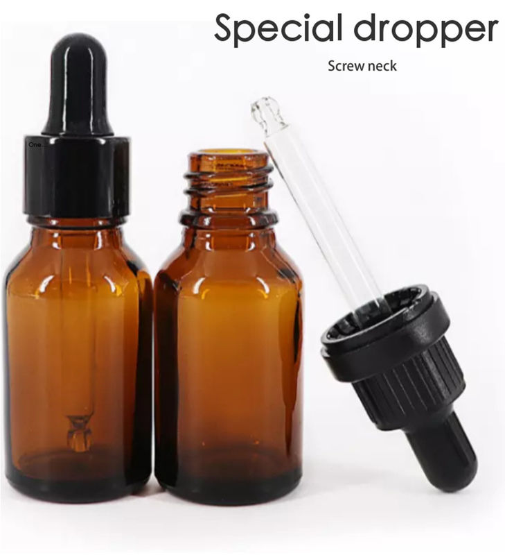 Op maat gemaakt Luxe Make-up Serum Huidverzorging Gebruik Amber Bruin Leeg Essentiële Olie Dropper Flessen met pipet