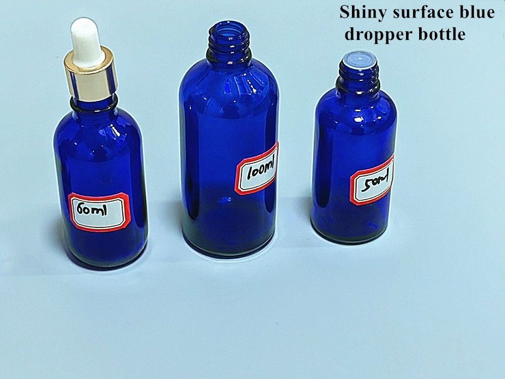 10 ml 20 ml 30 ml 50 ml Leeg Boston Ronde Cosmetische Verpakking Leeg Blauw Essentiële Olie Glas Dropper Fles met Dropper Cap