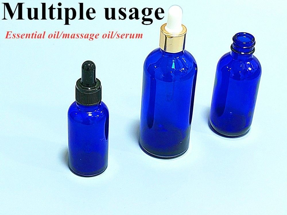 Cosmetisch Glas Blauw Serum Dropper Fles 20 ml 30 ml 50 ml Luxe Essentiële Olie Glas Fles met Dropper