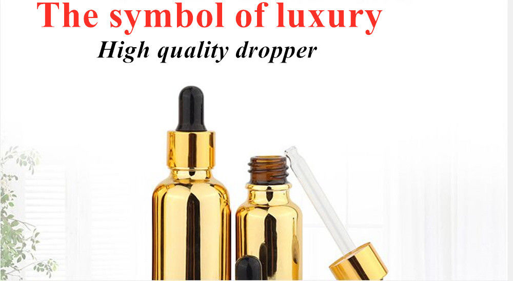 20 ml 30 ml 50 ml Leeg Herbruikbaar Elektroplatering Goud Cosmetische Verpakking Serum Huidverzorging essentiële olie Glasdruppelfles