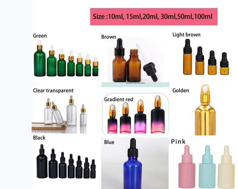 30 ml 50 ml Elektroplatering Goud Zilver Glas Spray Cosmetica Fles Goud cosmetica Essentiële olie Fles