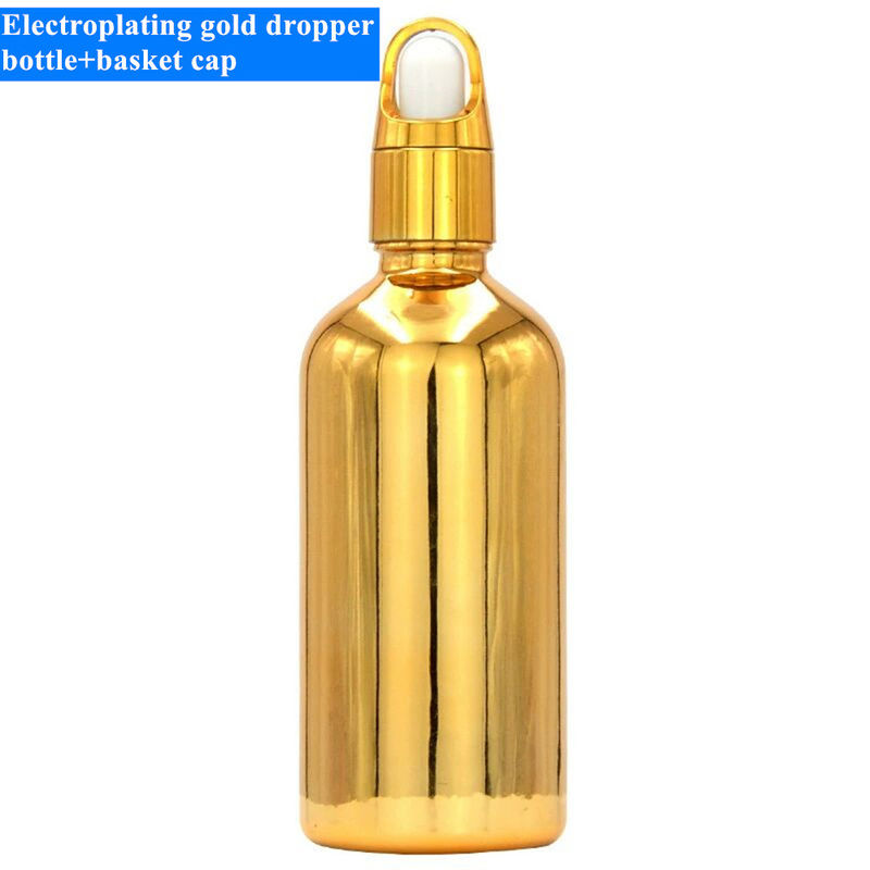 10 ml 20 ml 30 ml 50 ml met elektroplatering Goud Essentiële Olie Fles Klein Goud Fles Cosmetica Glasdruppel Fles