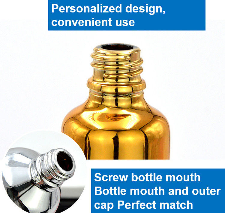 10 ml 20 ml 30 ml 50 ml met elektroplatering Goud Essentiële Olie Fles Klein Goud Fles Cosmetica Glasdruppel Fles