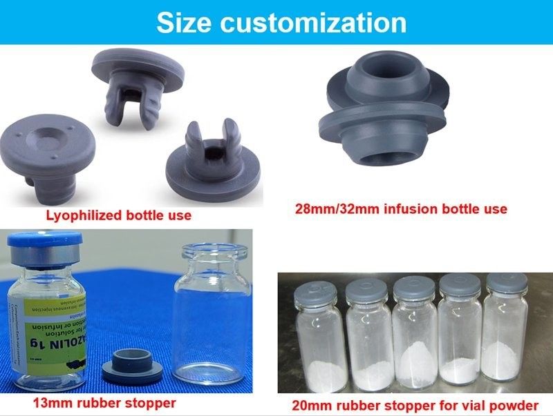 28 mm 32 mm Ethyleenoxide gesteriliseerd medisch verbruiksmateriaal Bromo butyl rubber stoppers voor glazen injectieflacon