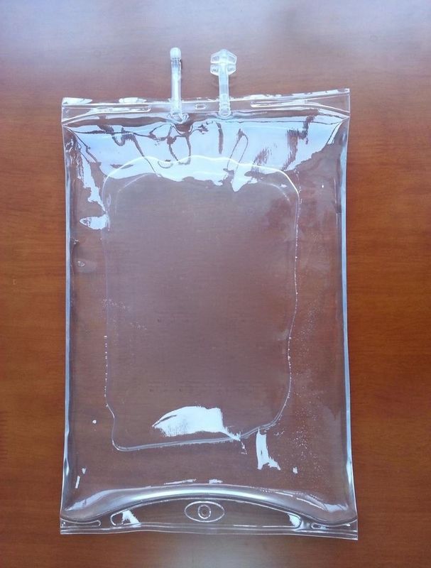 Grote volume 2000 ml 3000 ml 5000 ml 7 mm veterinaire wegwerp PVC infusie IV zak met draai-off dubbele poort