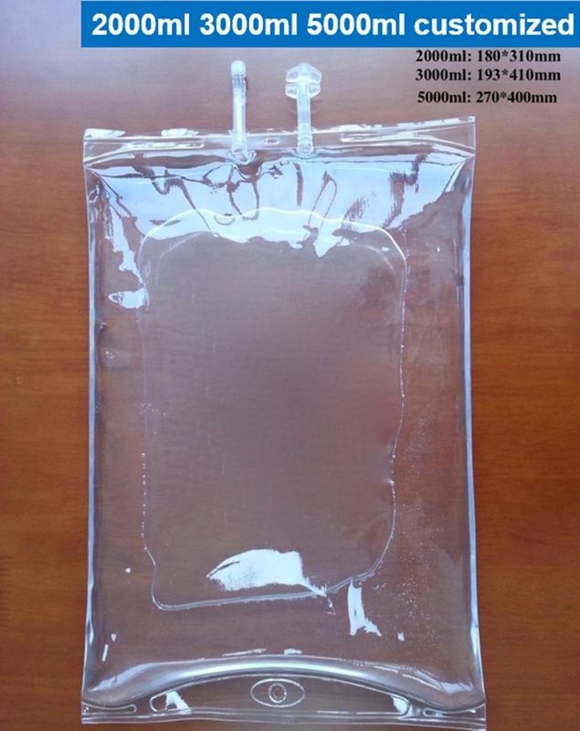 500 ml IV oplossing medische vloeistof zak Dubbele buis infuus zak Niet-DEHP lege IV zak Single Port met vlinder draai-of