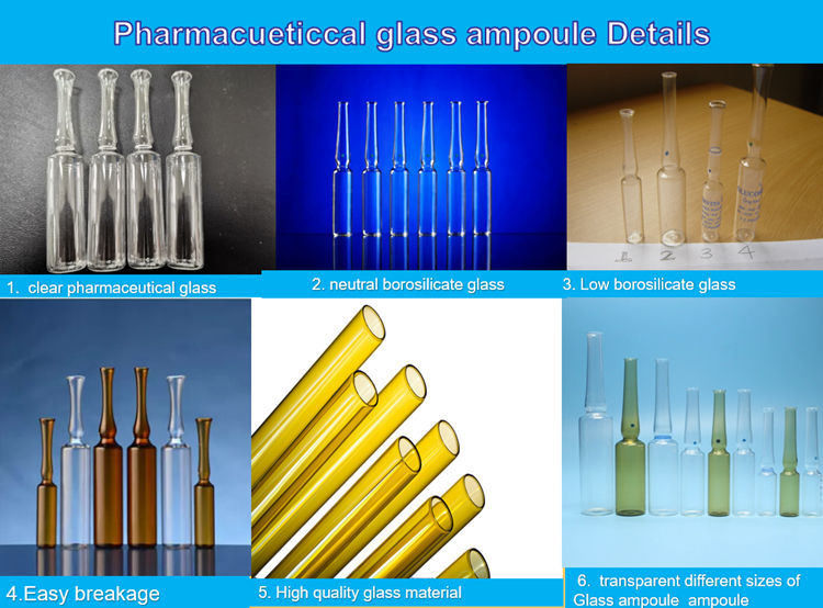 1 ml 2 ml 5 ml 10 ml 20 ml Chinese en ISO standaard glas ampul Eenmalig farmaceutisch borosilicaat Glasampul