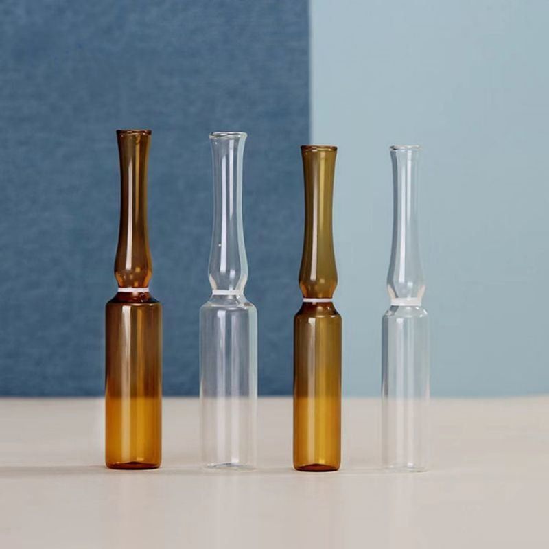 1 ml 2 ml 5 ml Breaking Ring Transparent Amber Glass Ampoule USP I Farmaceutische Verpakking Glas ampul met ISO-norm