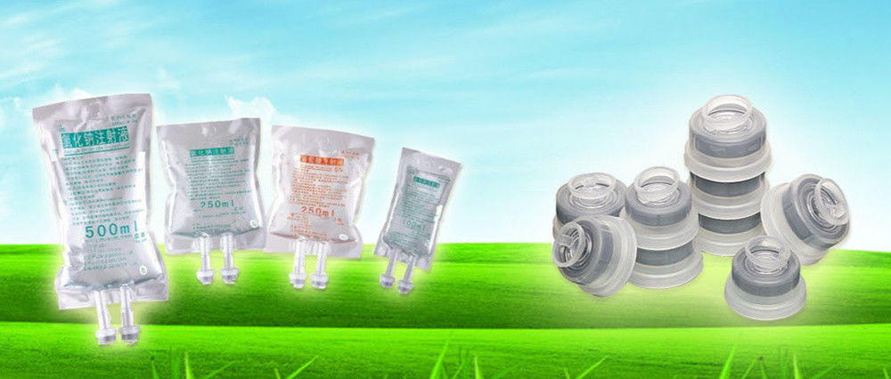 Farmaceutische infusiefles Eenmalig injectiedop Infuuszak Trek Euro-dop af met rubberen schijf