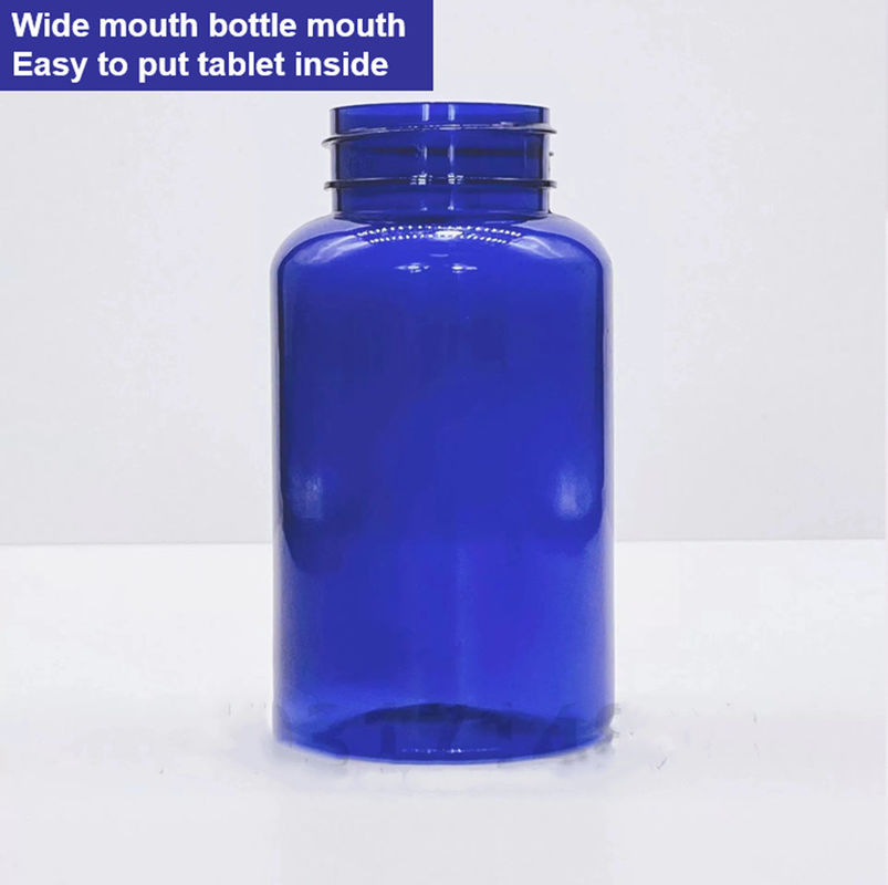 Plastic blauwe PET 100 ml capsule pil fles met zilveren schroef dop Medische vitamine supplement fles Container