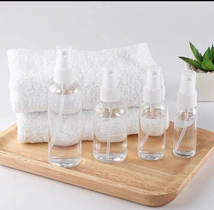 50 ml 60 ml 100 ml PET helder rond aanpassen hervulbaar hand sanitizer rond hervul cosmetische PET plastic spuitfles