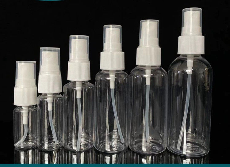 50 ml 60 ml 100 ml PET helder rond aanpassen hervulbaar hand sanitizer rond hervul cosmetische PET plastic spuitfles